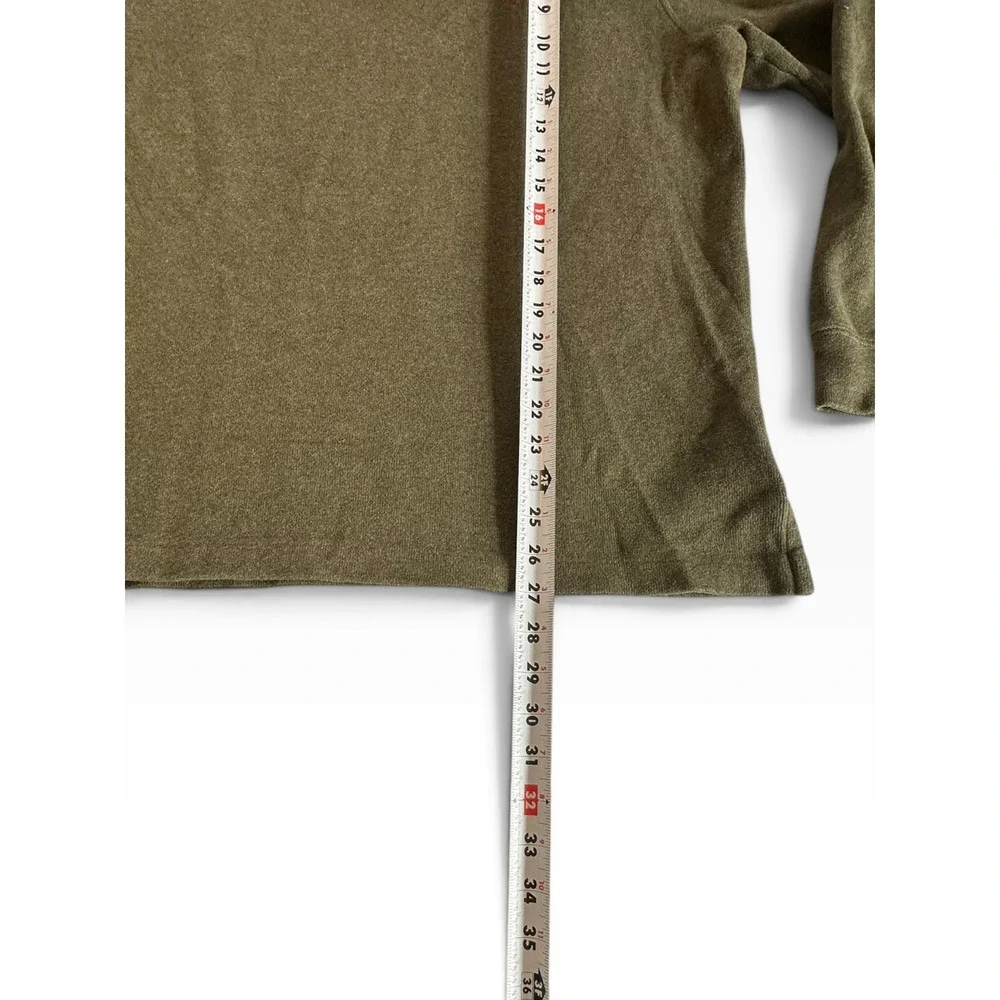 Polo Ralph Lauren Quarter Zip Pullover Mens L Olive Green Cotton Logo EUC